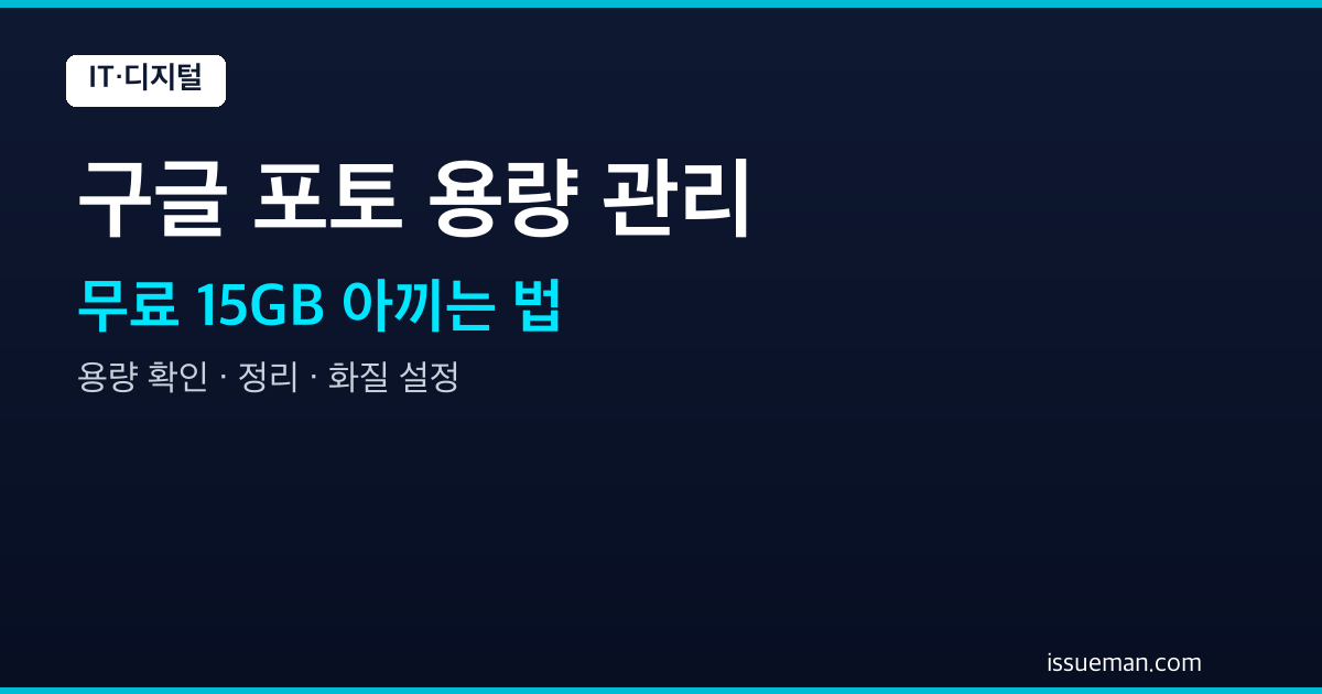 구글 포토 용량 관리 — 무료 15GB 아끼는 법