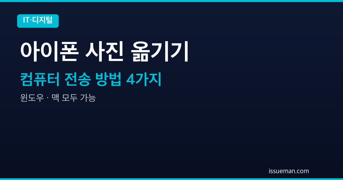 아이폰 사진을 컴퓨터로 옮기는 방법 4가지
