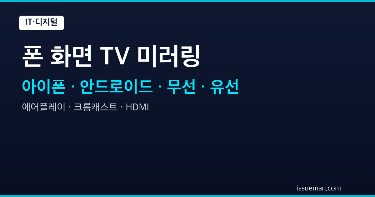 핸드폰 화면을 TV로 미러링하는 방법