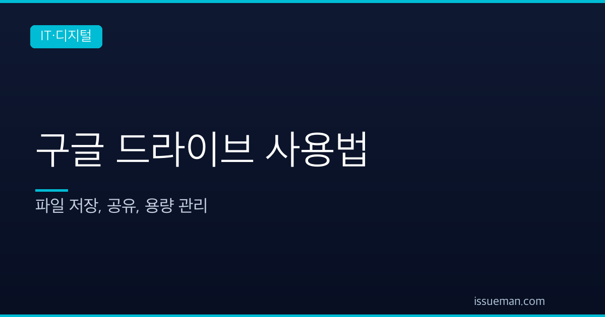 구글 드라이브 사용법 — 파일 저장, 공유, 용량 관리