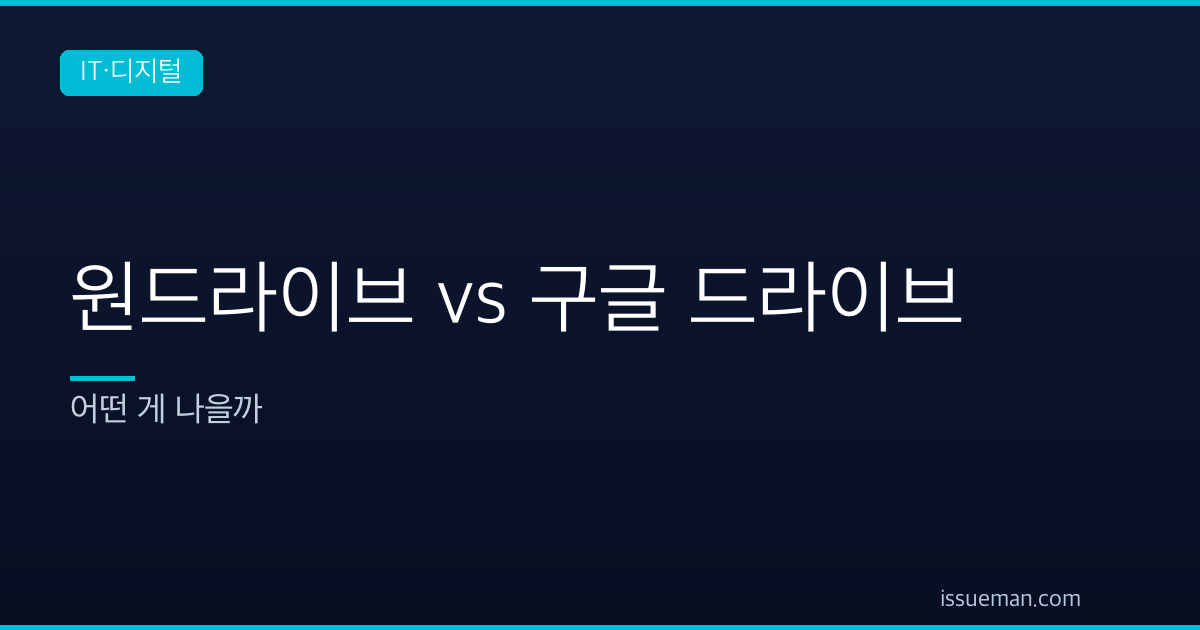 원드라이브 vs 구글 드라이브 — 어떤 게 나을까