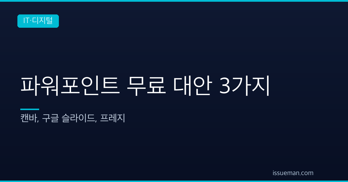 파워포인트 무료 대안 3가지 — 캔바, 구글 슬라이드, 프레지